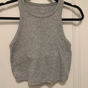 Offline by Aerie Gray Ribbed Tank Top